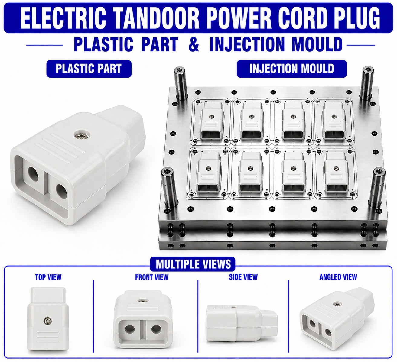 Electric Tandoor Plastic Power Cord Plug Mould and Moulding Service